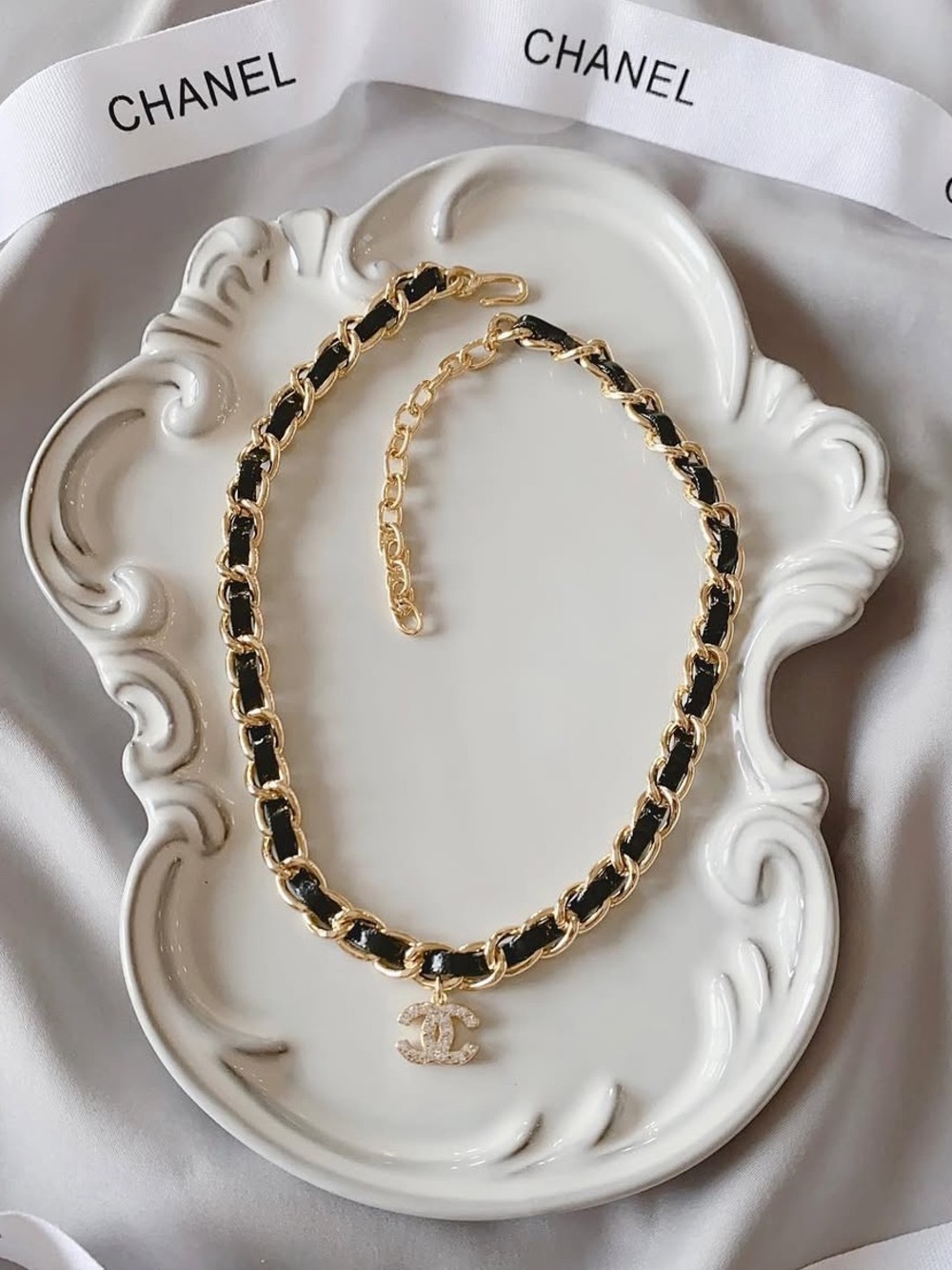 Authentic Chanel repurposed choker necklace